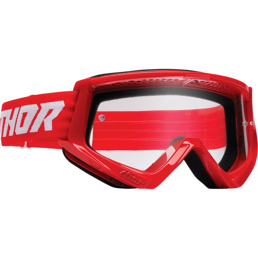 Thor 2024 Youth Combat Racer Red White Motocross Goggles